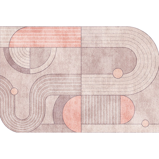 Casual Novelty Irregular Rug in Pink Colorblock Pattern Rug Polyester Pet Friendly Carpet for Home Decor Clearhalo 'Area Rug' 'Rug' 1693826