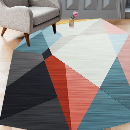 Casual Novelty Irregular Rug Multicolored Colorblock Pattern Rug Polyester Pet Friendly Carpet for Home Decor Orange Red Clearhalo 'Area Rug' 'Rug' 1693887