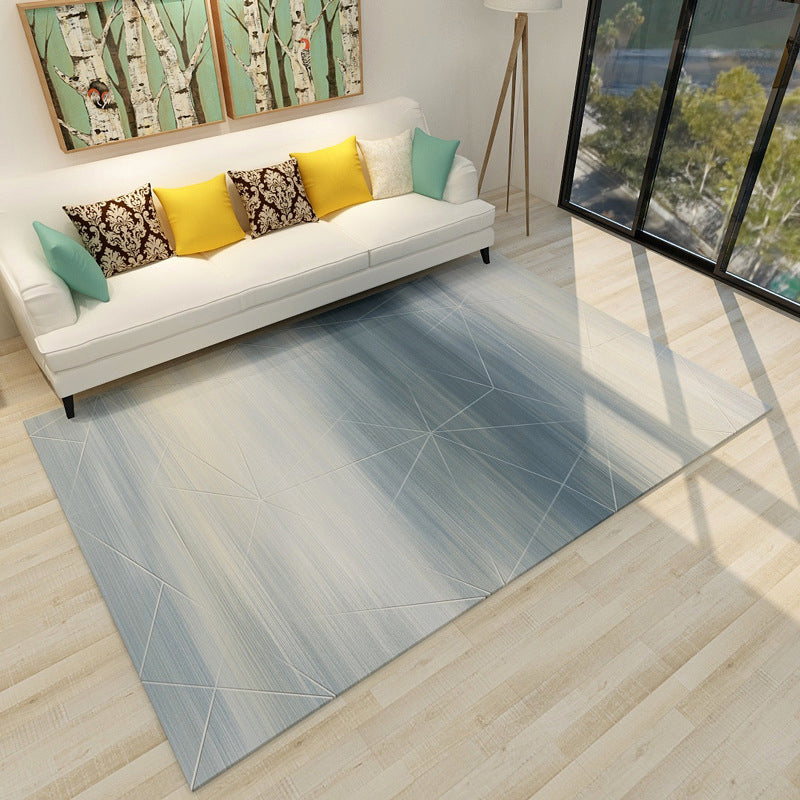 Grey and Blue Bedroom Rug Modern Abstract Pattern Area Rug Polyester Anti-Slip Backing Carpet Blue Clearhalo 'Area Rug' 'Modern' 'Rugs' Rug' 1693958
