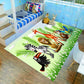 Kids Child's Room Rug in Brown and Green Animal Lion Elephant Deer Print Rug Polyester Non-Slip Area Rug Green Clearhalo 'Area Rug' 'Rug' 1693976
