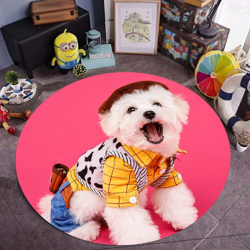 Pink and Red Nursery Rug Kids Animal Dog Pattern Area Rug Polyester Non-Slip Backing Carpet Pink Clearhalo 'Area Rug' 'Rug' 1693987