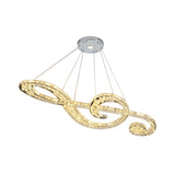 Faceted Crystal Music Note Hanging Light Contemporary Stainless-Steel LED Pendant Chandelier for Bedroom Clearhalo 'Ceiling Lights' 'Chandeliers' 'Modern Chandeliers' 'Modern' Lighting' 1694134