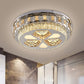 Crystal Round Flush Mount Lamp Simple LED Close to Ceiling Light in Stainless-Steel with Diamond Design Clearhalo 'Ceiling Lights' 'Close To Ceiling Lights' 'Close to ceiling' 'Flush mount' Lighting' 1694171