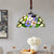 Domed Suspension Pendant Tiffany Handcrafted Stained Glass 3 Heads Bronze Ceiling Chandelier with Flower Pattern Bronze Clearhalo 'Ceiling Lights' 'Chandeliers' 'Close To Ceiling Lights' 'Glass shade' 'Glass' 'Industrial' 'Middle Century Chandeliers' 'Tiffany Chandeliers' 'Tiffany close to ceiling' 'Tiffany' Lighting' 1694321