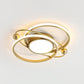 Circular Bedroom Semi Flush Mount Metallic LED Modern Flush Ceiling Light in Gold, Warm/White Light Clearhalo 'Ceiling Lights' 'Close To Ceiling Lights' 'Close to ceiling' 'Semi-flushmount' Lighting' 1694348