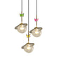 Opal Glass Global Hanging Light Cartoon 3-Bulb White/Clear/Smoky Pendant Lighting with Round/Linear Canopy and Dragonfly Deco Clearhalo 'Ceiling Lights' 'Modern Pendants' 'Modern' 'Pendant Lights' 'Pendants' Lighting' 1694355