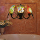 3 Lights Parrot Wall Lighting Rustic Lodge Stained Glass Indoor Lighting for Living Room Clearhalo 'Industrial' 'Middle century wall lights' 'Tiffany wall lights' 'Tiffany' 'Wall Lamps & Sconces' 'Wall Lights' Lighting' 169443