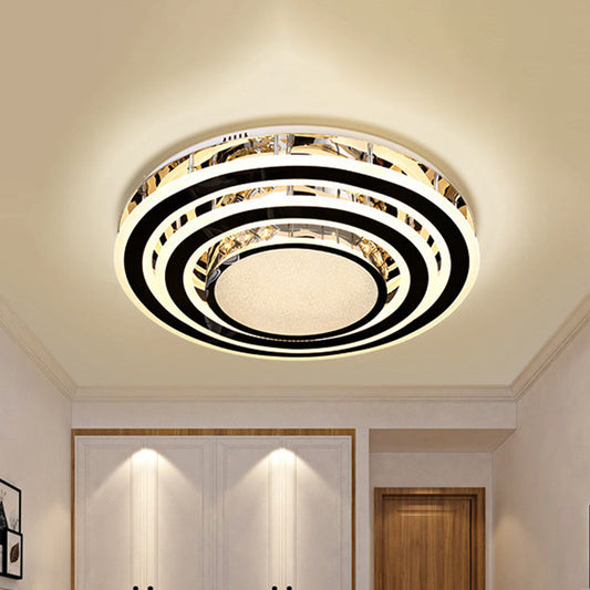 Simple Style LED Ceiling Fixture Black Circular Flush Mount Light with Acrylic Shade Black Clearhalo 'Ceiling Lights' 'Close To Ceiling Lights' 'Close to ceiling' 'Flush mount' Lighting' 1694436