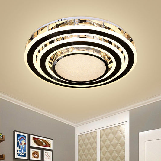 Simple Style LED Ceiling Fixture Black Circular Flush Mount Light with Acrylic Shade Clearhalo 'Ceiling Lights' 'Close To Ceiling Lights' 'Close to ceiling' 'Flush mount' Lighting' 1694437