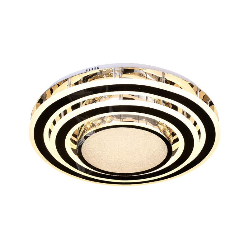 Simple Style LED Ceiling Fixture Black Circular Flush Mount Light with Acrylic Shade Clearhalo 'Ceiling Lights' 'Close To Ceiling Lights' 'Close to ceiling' 'Flush mount' Lighting' 1694438