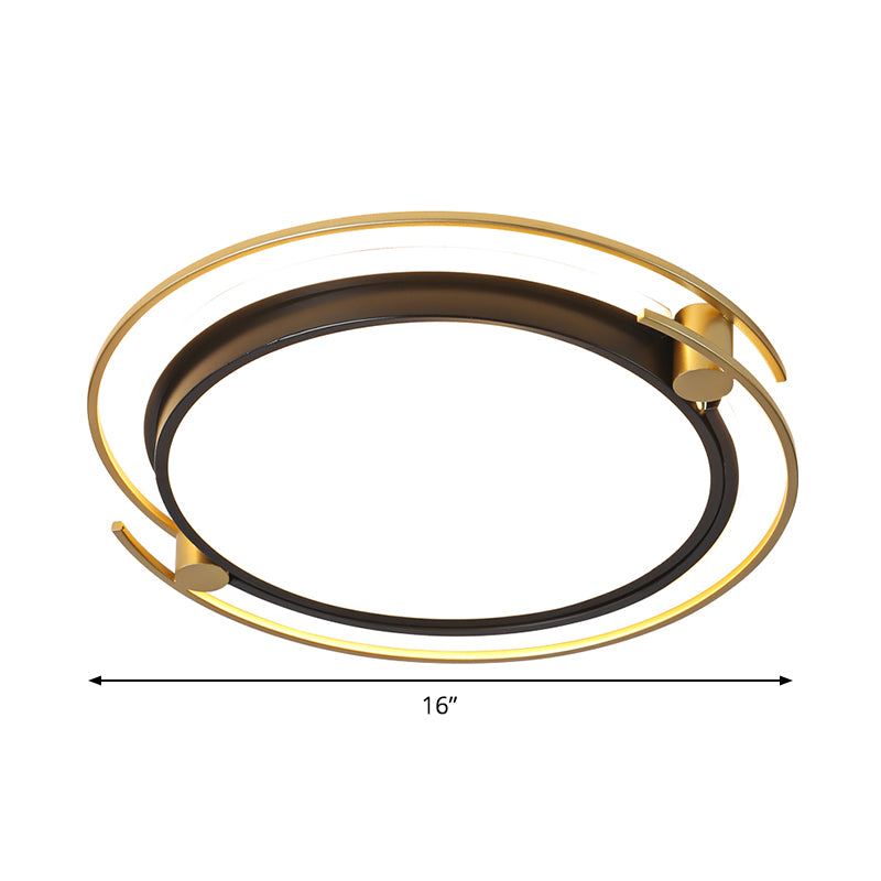 Modern Rounded/Square Flush Ceiling Light Acrylic LED Bedroom Flush Mount Lamp in Black-Gold Clearhalo 'Ceiling Lights' 'Close To Ceiling Lights' 'Close to ceiling' 'Flush mount' Lighting' 1694451