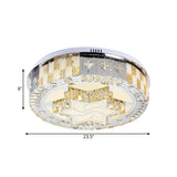 LED Bedroom Flush Mount Modern Chrome Ceiling Lamp with Hexagram Crystal Block Shade in Warm/White Light Clearhalo 'Ceiling Lights' 'Close To Ceiling Lights' 'Close to ceiling' 'Flush mount' Lighting' 1694493