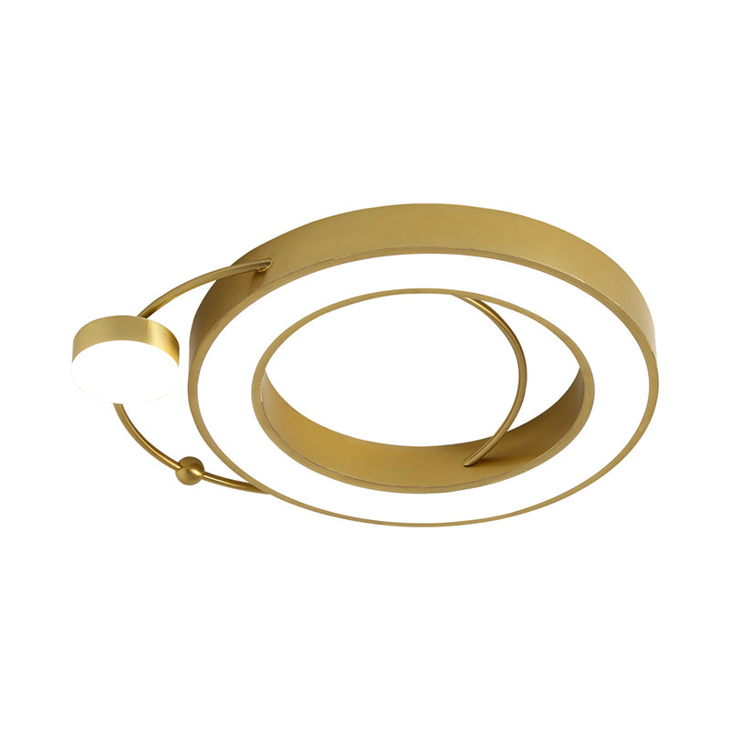 Hollow Round Flush Light Fixture Nordic Metal LED Gold Flush Mount Lamp in Warm/White Light Clearhalo 'Ceiling Lights' 'Close To Ceiling Lights' 'Close to ceiling' 'Flush mount' Lighting' 1694509