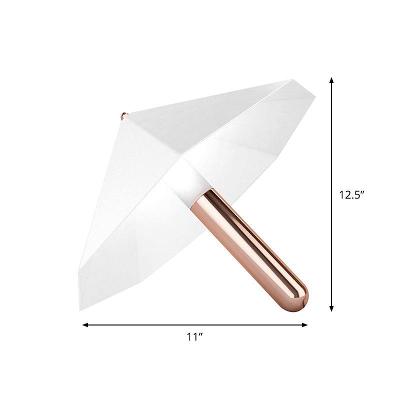 Metallic Umbrella Small Desk Lamp Cartoon 1 Light Table Light in White for Study Room Clearhalo 'Lamps' 'Table Lamps' Lighting' 1694514