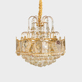 6 Heads Living Room Chandelier Light Simple Gold Suspension Pendant with Cascading Crystal Ball Shade Clearhalo 'Ceiling Lights' 'Chandeliers' 'Modern Chandeliers' 'Modern' Lighting' 1694545