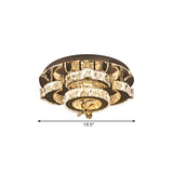 Bloom Faceted Crystal Semi Flush Light Minimalist LED Chrome Ceiling Mounted Fixture Clearhalo 'Ceiling Lights' 'Close To Ceiling Lights' 'Close to ceiling' 'Semi-flushmount' Lighting' 1694554