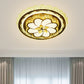 Modernist Bloom Ceiling Flush Beveled Crystal LED Bedroom Flush Lamp in Stainless-Steel Clearhalo 'Ceiling Lights' 'Close To Ceiling Lights' 'Close to ceiling' Lighting' 1694684