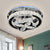 Contemporary LED Flush Mount Lighting Stainless-Steel Blossom Ceiling Lamp with Clear Faceted Crystal Shade
