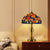 Tiffany Glass Brass Table Lamp Domed 1 Light Classic Night Lighting with Magnolia Pattern Brass Clearhalo 'Lamps' 'Table Lamps' Lighting' 1694768