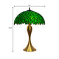 1 Light Leaf Dome Nightstand Lamp Tiffany Green Handcrafted Stained Glass Table Lighting Clearhalo 'Lamps' 'Table Lamps' Lighting' 1694862