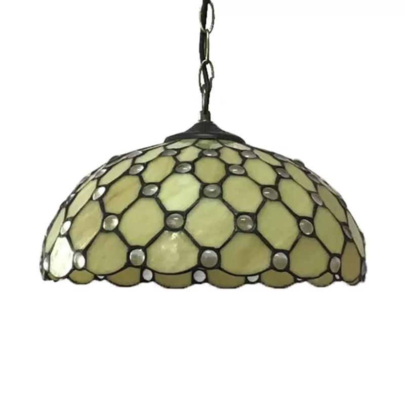 6"/7.5"/16" W Brass 1 Head Drop Pendant Tiffany Hand Cut Glass Bowl Suspension Light with Jewel for Living Room Clearhalo 'Ceiling Lights' 'Industrial' 'Middle Century Pendants' 'Pendant Lights' 'Pendants' 'Tiffany close to ceiling' 'Tiffany Pendants' 'Tiffany' Lighting' 169488