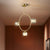 Minimal Loop Semi Flush Light Metal 3/6 Heads Corridor LED Ceiling Lighting in Gold with Ball Faceted Crystal Shade - 3 - Gold - Clearhalo - 'Ceiling Lights' - 'Close To Ceiling Lights' - 'Close to ceiling' - 'Semi-flushmount' - Lighting' - 1694909