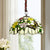 3-Head Suspended Lamp Classic Scalloped Hand Cut Glass Chandelier with Floral and Butterfly Pattern in Bronze Bronze Clearhalo 'Ceiling Lights' 'Chandeliers' 'Industrial' 'Middle Century Chandeliers' 'Tiffany Chandeliers' 'Tiffany close to ceiling' 'Tiffany' Lighting' 1694934