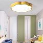 Bedroom Ceiling Light Kids, Wood LED Flush Mount Lighting with Floral Shade Yellow Clearhalo 'Ceiling Lights' 'Close To Ceiling Lights' 'Close to ceiling' 'Flush mount' Lighting' 169496
