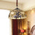 3-Bulb Pendant Chandelier Mediterranean Bowl Tiffany Glass Ceiling Light with Sunflower Pattern in Blue-White Blue-White Clearhalo 'Ceiling Lights' 'Chandeliers' 'Industrial' 'Middle Century Chandeliers' 'Tiffany Chandeliers' 'Tiffany close to ceiling' 'Tiffany' Lighting' 1694980