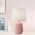 Fabric Conical Desk Lamp Simplicity 1 Light Table Light with Ceramic Base in Pink for Bedroom Pink Clearhalo 'Lamps' 'Table Lamps' Lighting' 1695114