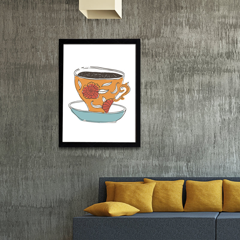 Coffee Cup Diet Wall Art Traditional Textured Canvas Print in Light Color for Kitchen Clearhalo 'Art Gallery' 'Canvas Art' 'Traditional' Arts' 1695130