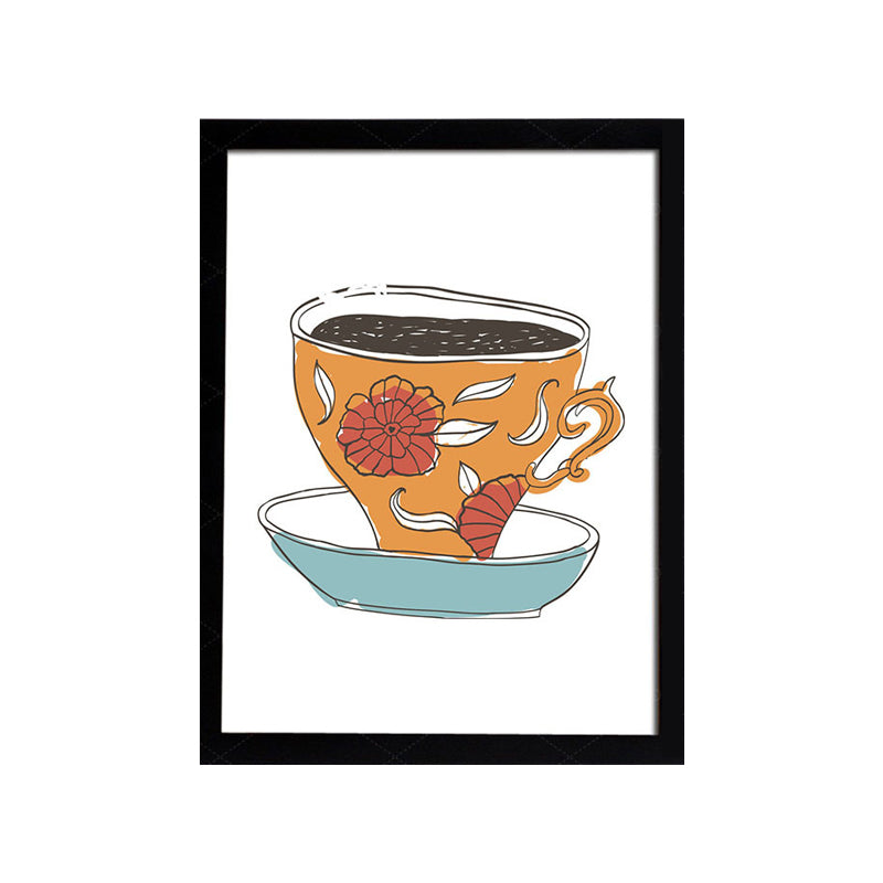 Coffee Cup Diet Wall Art Traditional Textured Canvas Print in Light Color for Kitchen Clearhalo 'Art Gallery' 'Canvas Art' 'Traditional' Arts' 1695132