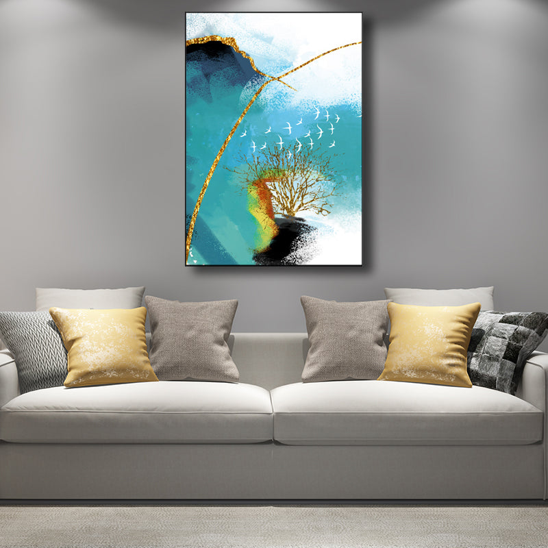 Illustration Painting Modern Style Art Abstract in Blue, Multiple Sizes Available Blue Design 2 Clearhalo 'Art Gallery' 'Canvas Art' 'Contemporary Art Gallery' 'Modern' Arts' 1695190