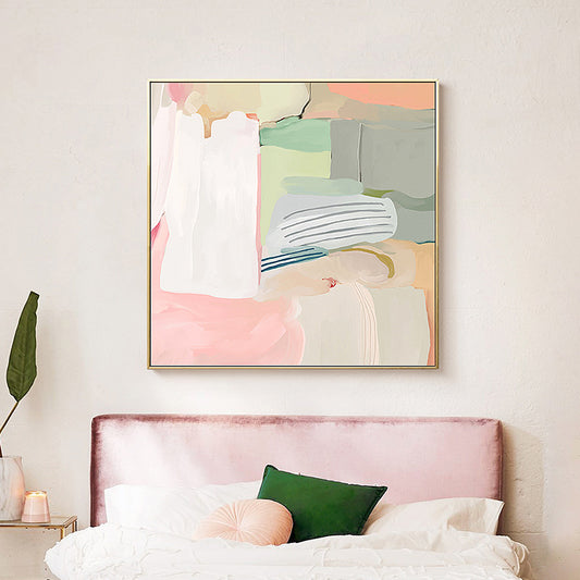 Brush Stroke Painting in Pink Contemporary Style Wall Art Decor for Girls Bedroom Clearhalo 'Art Gallery' 'Canvas Art' 'Contemporary Art Gallery' 'Modern' Arts' 1695200