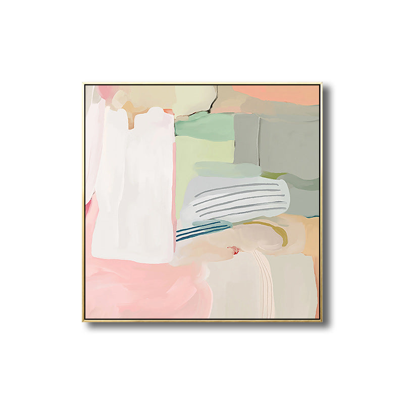 Brush Stroke Painting in Pink Contemporary Style Wall Art Decor for Girls Bedroom Clearhalo 'Art Gallery' 'Canvas Art' 'Contemporary Art Gallery' 'Modern' Arts' 1695201