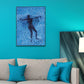 Floating in the Sea Canvas Print Modernism Textured Bedroom Wall Art in Blue Clearhalo 'Art Gallery' 'Canvas Art' 'Contemporary Art Gallery' 'Modern' Arts' 1695333