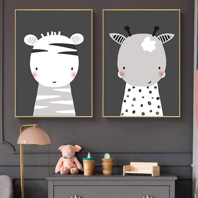 Pastel Color Sheep Painting Textured Kids Style Children's Bedroom Wall Art Print Clearhalo 'Art Gallery' 'Canvas Art' 'Kids' Arts' 1695353