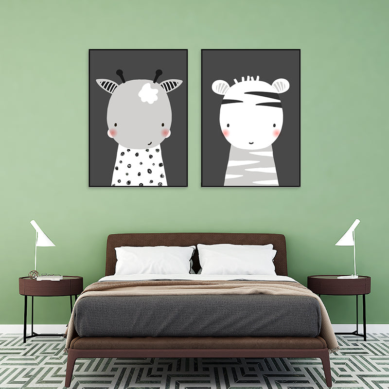 Pastel Color Sheep Painting Textured Kids Style Children's Bedroom Wall Art Print Clearhalo 'Art Gallery' 'Canvas Art' 'Kids' Arts' 1695361