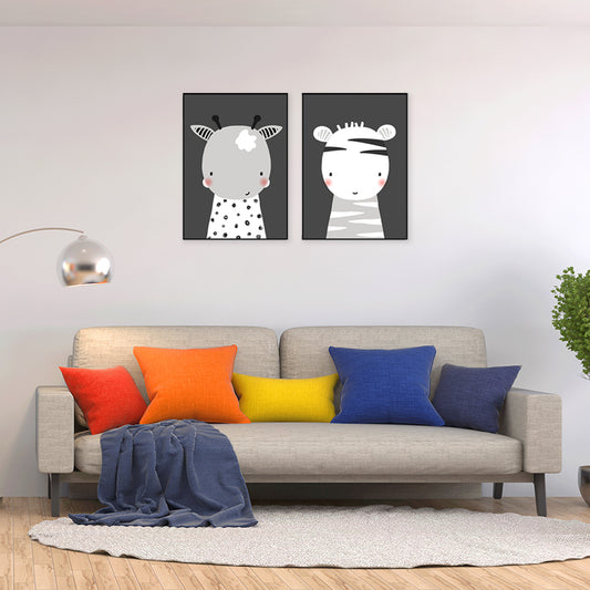 Pastel Color Sheep Painting Textured Kids Style Children's Bedroom Wall Art Print Clearhalo 'Art Gallery' 'Canvas Art' 'Kids' Arts' 1695362