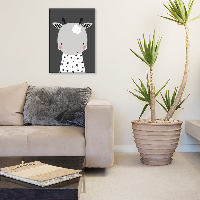 Pastel Color Sheep Painting Textured Kids Style Children's Bedroom Wall Art Print Grey Clearhalo 'Art Gallery' 'Canvas Art' 'Kids' Arts' 1695363