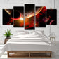 Space Planets Canvas Print in Red Science Fiction Wall Art Decor for Child Bedroom Clearhalo 'Art Gallery' 'Canvas Art' 'Kids' Arts' 1695368