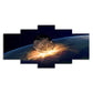 Meteorite Planet Killer Canvas Print Gold Science Fiction Wall Art Decor for Living Room Clearhalo 'Art Gallery' 'Canvas Art' 'Kids' Arts' 1695419