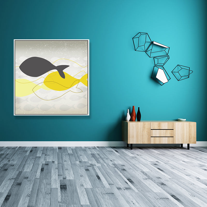 Textured Great Cetacean Painting Canvas Children's Art Wall Decor for Kids Bedroom Clearhalo 'Art Gallery' 'Canvas Art' 'Kids' Arts' 1695432