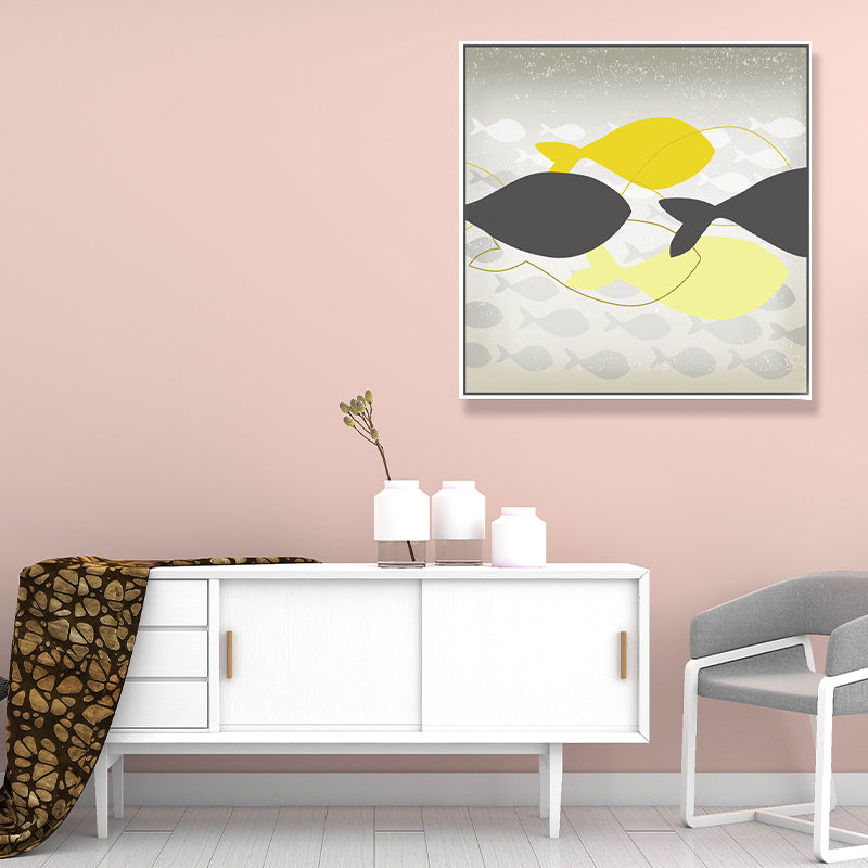 Textured Great Cetacean Painting Canvas Children's Art Wall Decor for Kids Bedroom Clearhalo 'Art Gallery' 'Canvas Art' 'Kids' Arts' 1695442