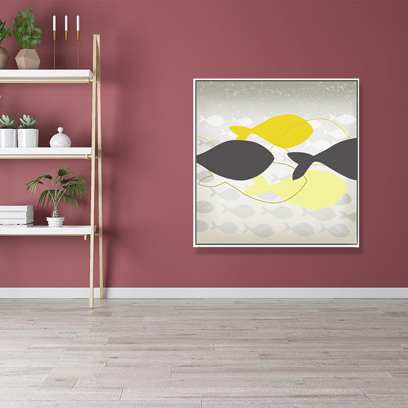 Textured Great Cetacean Painting Canvas Children's Art Wall Decor for Kids Bedroom Clearhalo 'Art Gallery' 'Canvas Art' 'Kids' Arts' 1695443