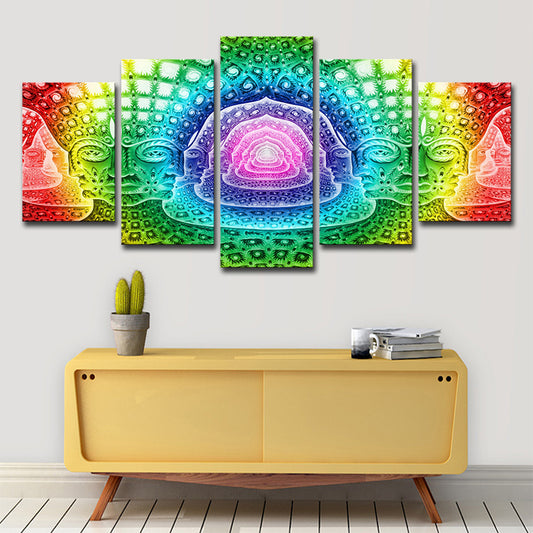 Modern Religious Buddhism Wall Art Green Multi-Piece Canvas Print for Living Room Green Clearhalo 'Art Gallery' 'Canvas Art' 'Contemporary Art Gallery' 'Modern' Arts' 1695459