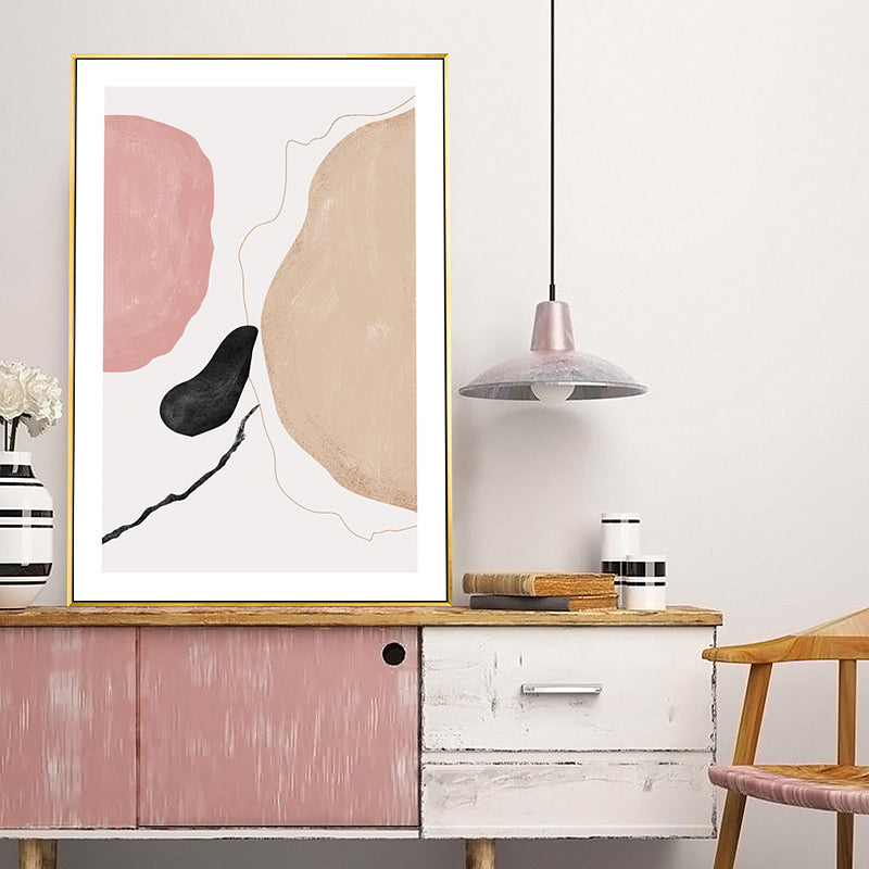 Soft Color Abstract Pattern Canvas Decorative Nordic for Great Room Wall Art Print White Clearhalo 'Arts' 'Canvas Art' 1695512