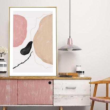 Soft Color Abstract Pattern Canvas Decorative Nordic for Great Room Wall Art Print White Clearhalo 'Arts' 'Canvas Art' 1695512