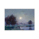 Rural Night Scenery Painting Print Canvas Textured Dark Color Wall Art Decor for Home Clearhalo 'Art Gallery' 'Canvas Art' 'Country Art Gallery' 'French Country' 'Rustic' Arts' 1695536