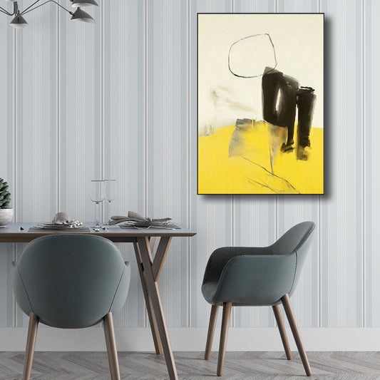 Contemporary Style Abstract Pattern Art Yellow Textured Wall Decor for Dining Room Yellow Design 1 Clearhalo 'Art Gallery' 'Canvas Art' 'Contemporary Art Gallery' 'Modern' Arts' 1695634